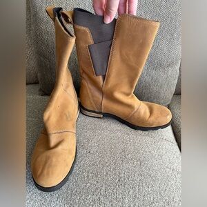 Sorel Women’s Emelie Leather Waterproof Mid-Calf Tan Boot NL2679-286 Size 7